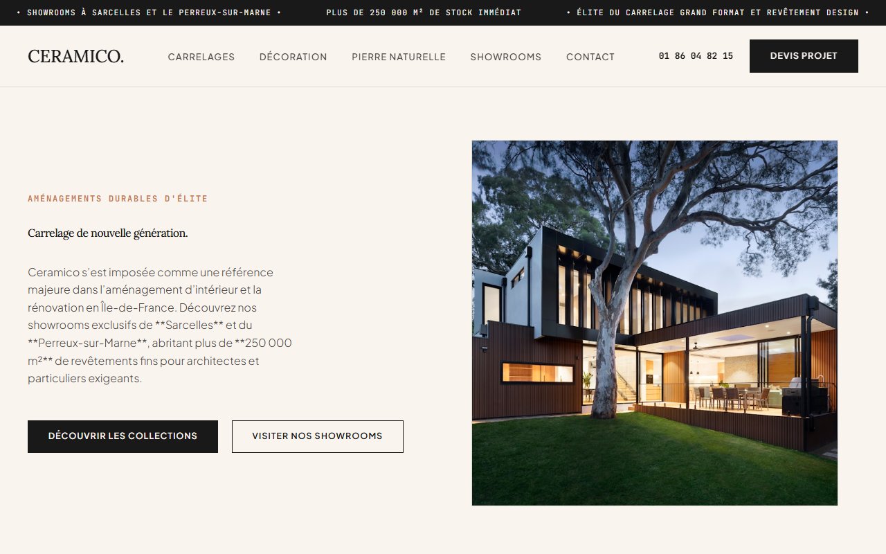 Aperçu site CERAMICO Carrelage