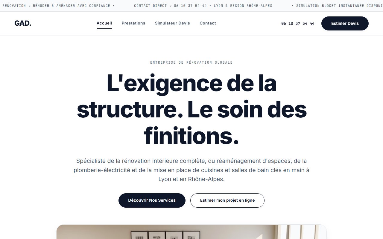 Aperçu site GAD Rénovation Vénissieux