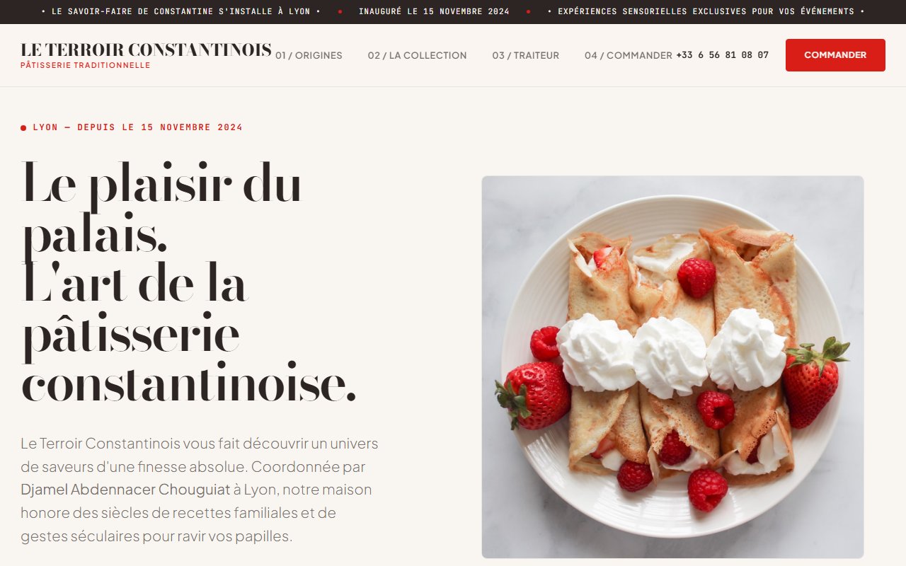 Aperçu site Le Terroir Constantinois Pâtisserie