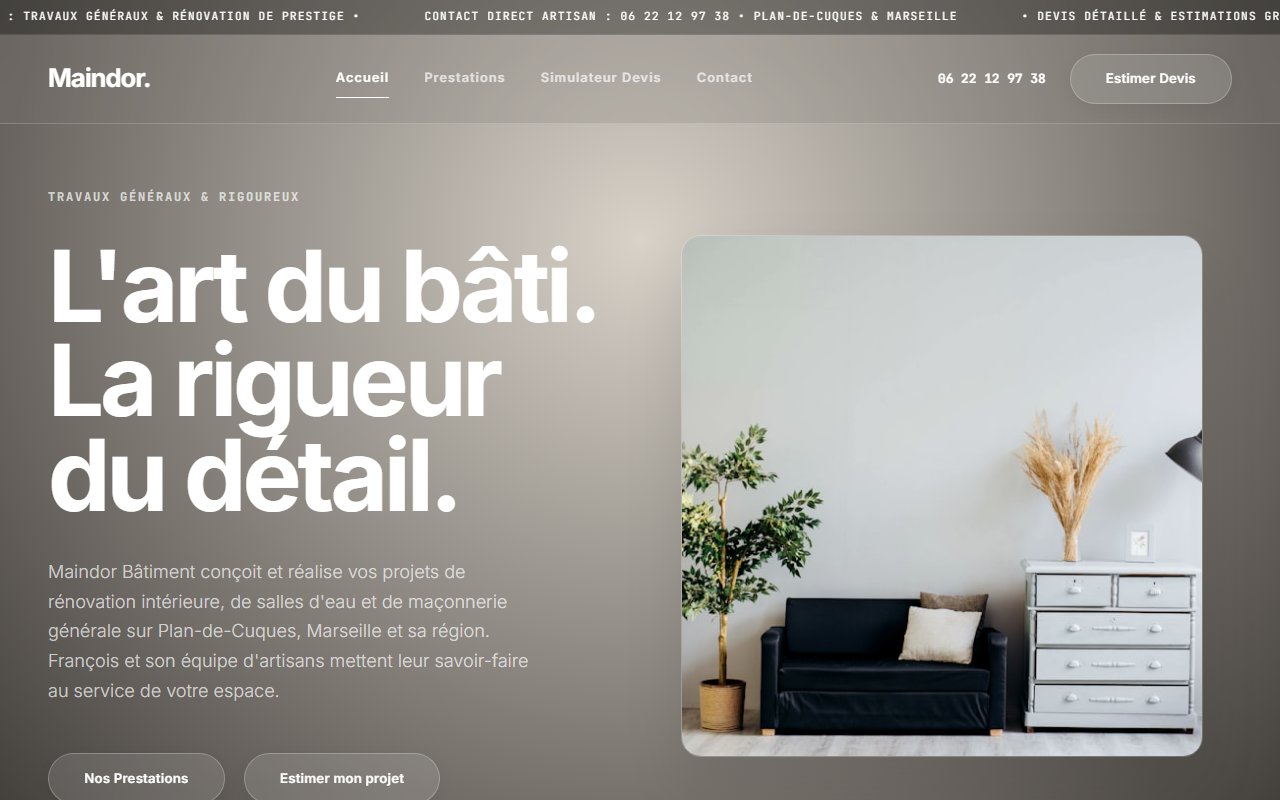 Aperçu site Maindor Bâtiment